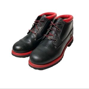 Timberland Genuine Leather Black & Red Boots. Worn one time.
